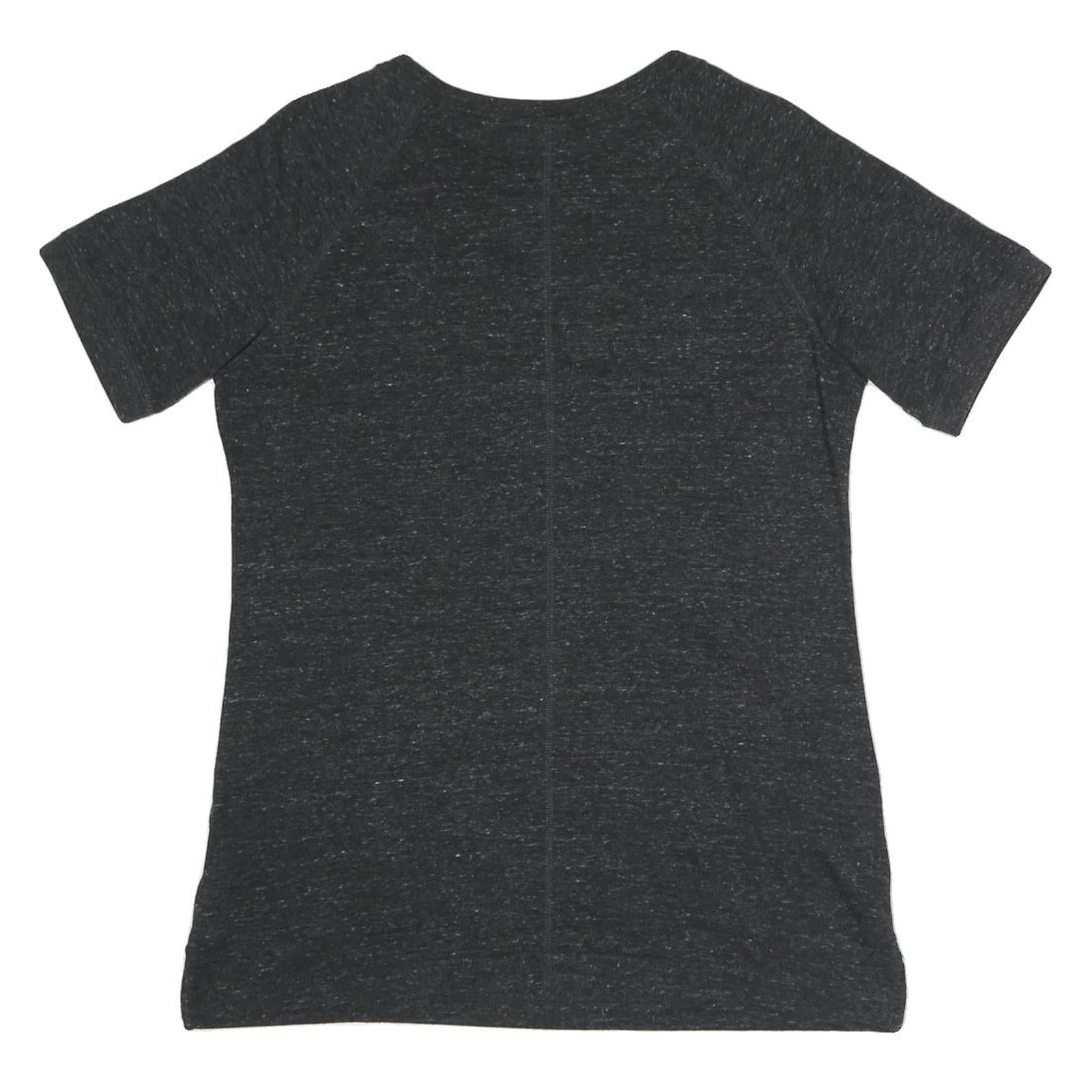 NIKE Womens Black Graphic T-Shirt M Short Sleeve Crew Neck Just Do It Logo