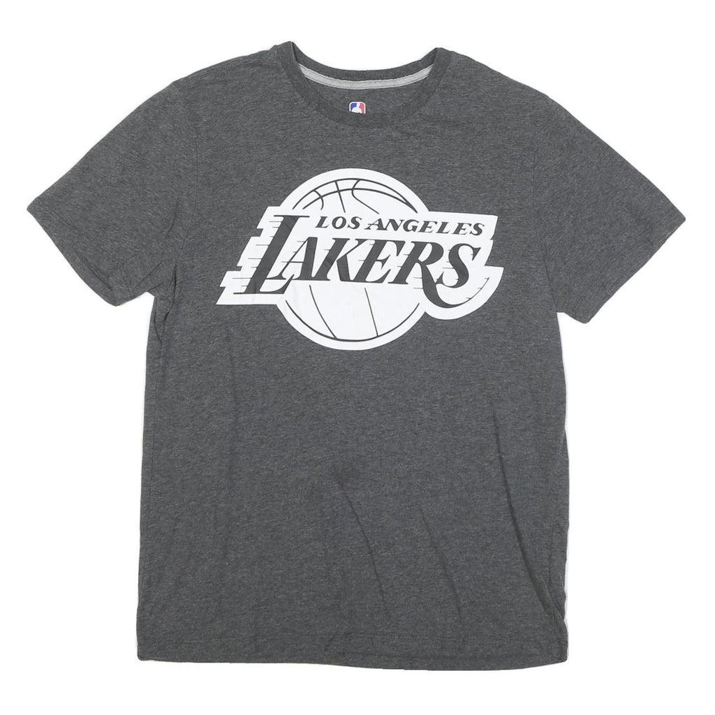 NBA Mens Grey Los Angeles Lakers Graphic T-Shirt L Short Sleeve Crew Neck