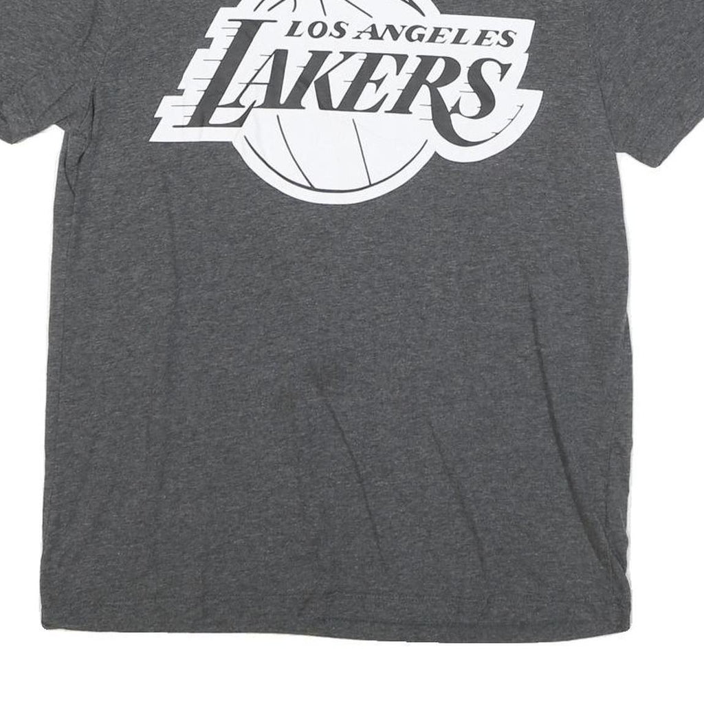 NBA Mens Grey Los Angeles Lakers Graphic T-Shirt L Short Sleeve Crew Neck
