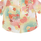 DEL MOD Womens Yellow & Green Floral Printed Shirt Short Sleeve Collared XL