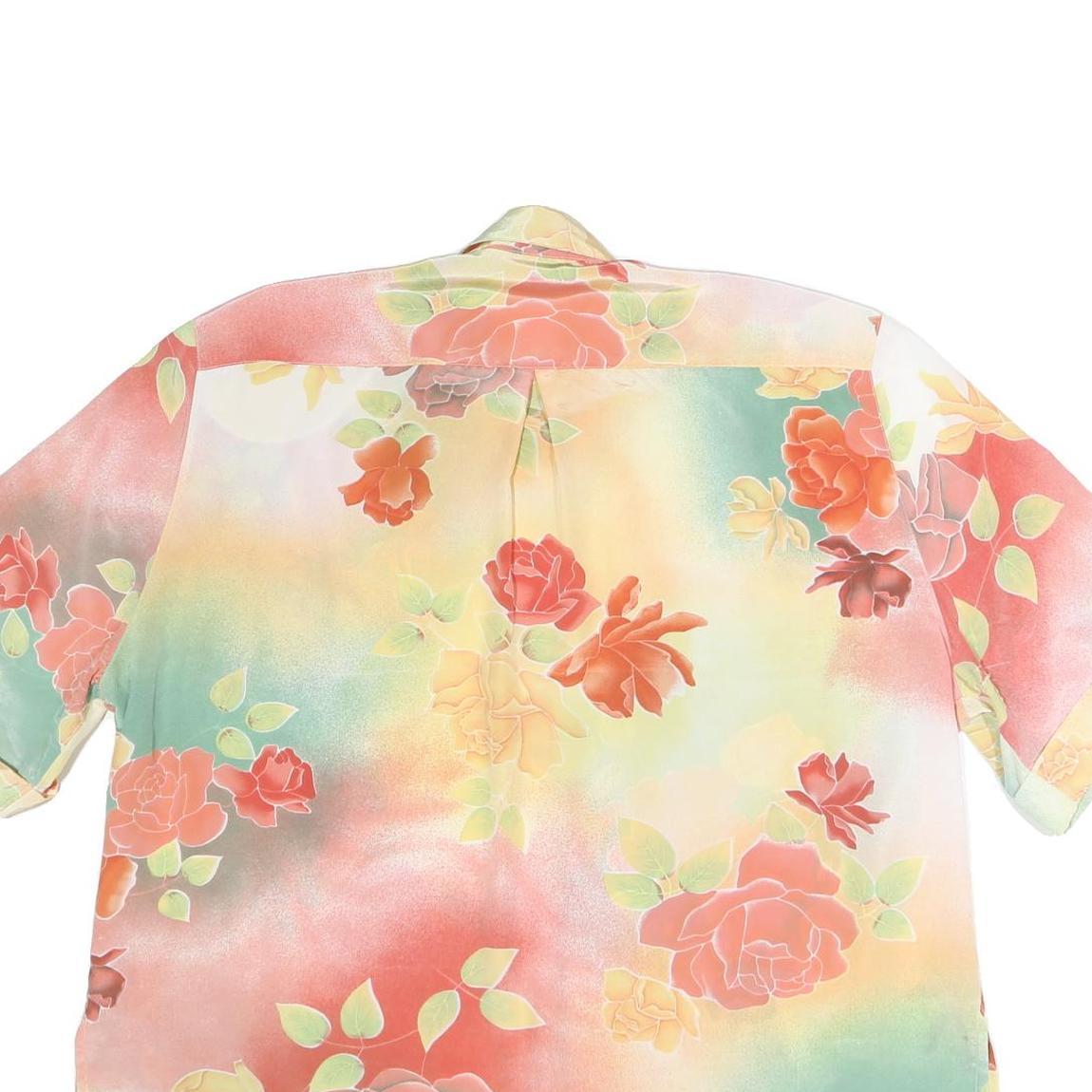 DEL MOD Womens Yellow & Green Floral Printed Shirt Short Sleeve Collared XL