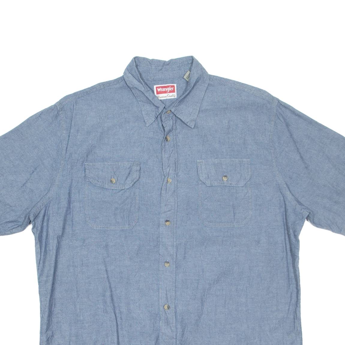 WRANGLER Mens Plain Shirt Blue L