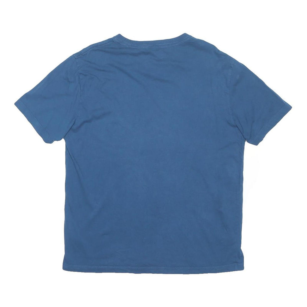TRUE RELIGION Mens Blue Graphic T-Shirt L Short Sleeve Crew Neck Cotton Blend