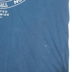 TRUE RELIGION Mens Blue Graphic T-Shirt L Short Sleeve Crew Neck Cotton Blend