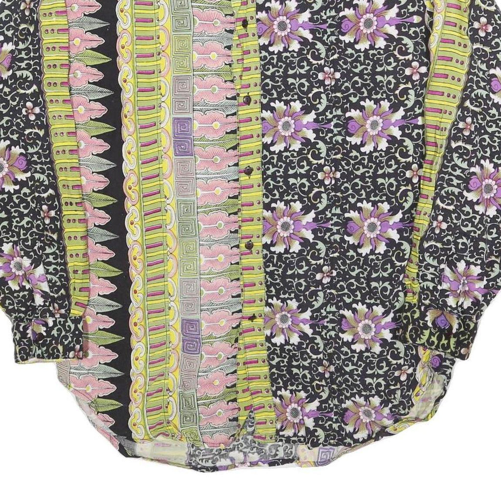 DARA GROFF Mens Black & Purple Patterned Shirt L Cotton Blend Casual Stylish