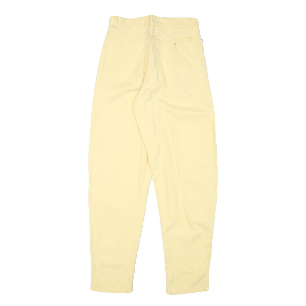CRACK Womens Cotton Blend Yellow Relaxed Tapered Trousers W25 L28 Comfortable