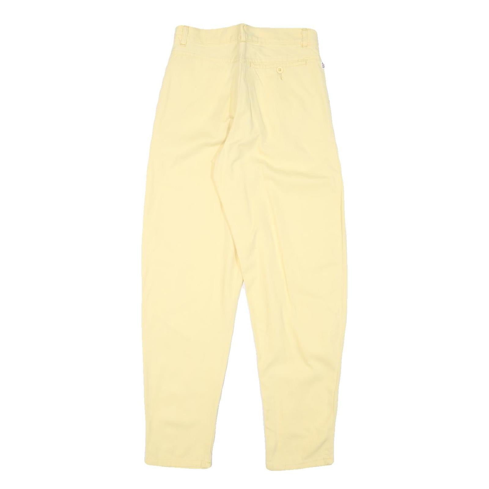 CRACK Womens Cotton Blend Yellow Relaxed Tapered Trousers W25 L28 Comfortable