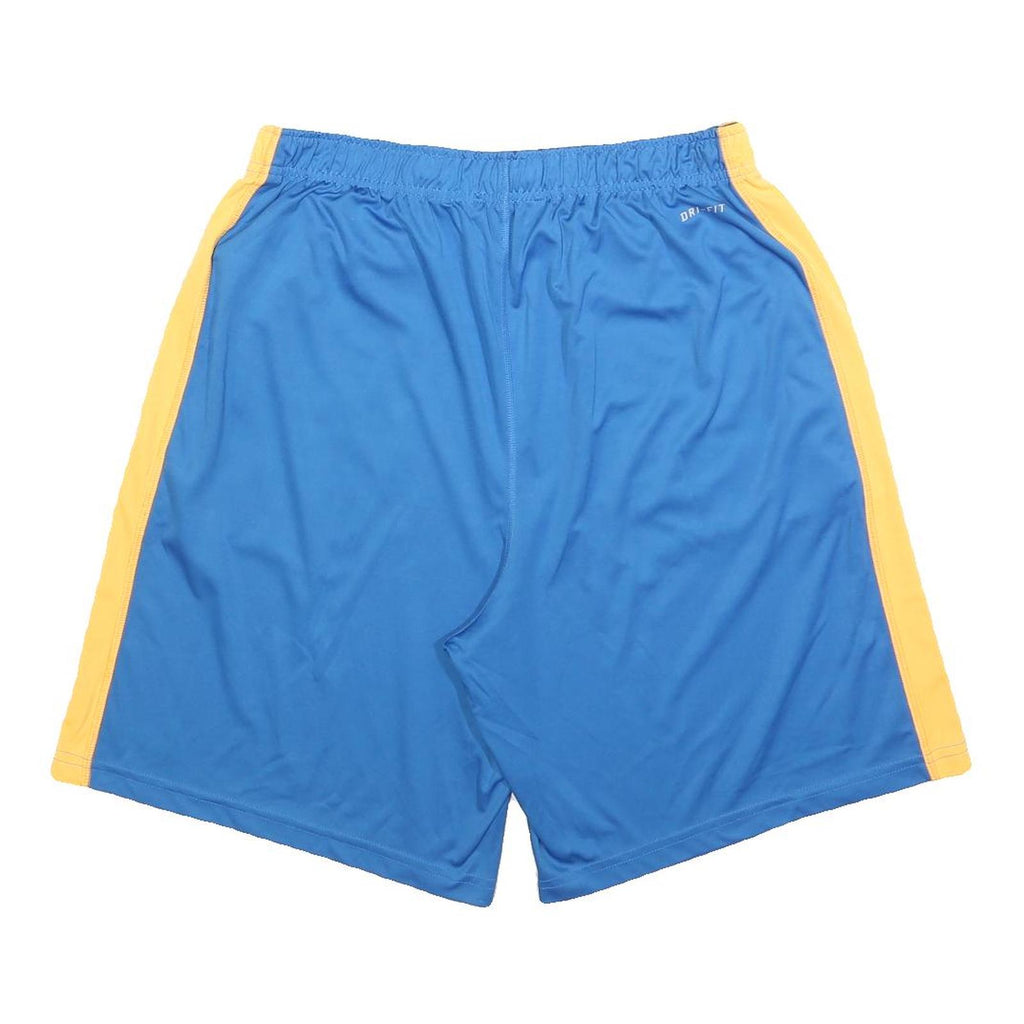 NIKE Mens Shorts Blue & Yellow Sports Regular XL W32 Athletic Gym Bottoms