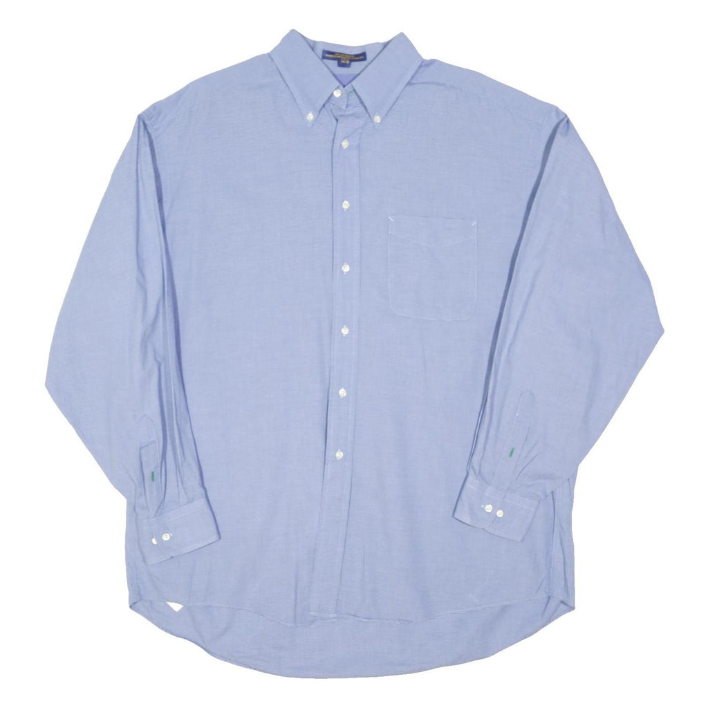 TOMMY HILFIGER Mens Blue Button-Down Shirt L Classic Oxford Cotton Blend