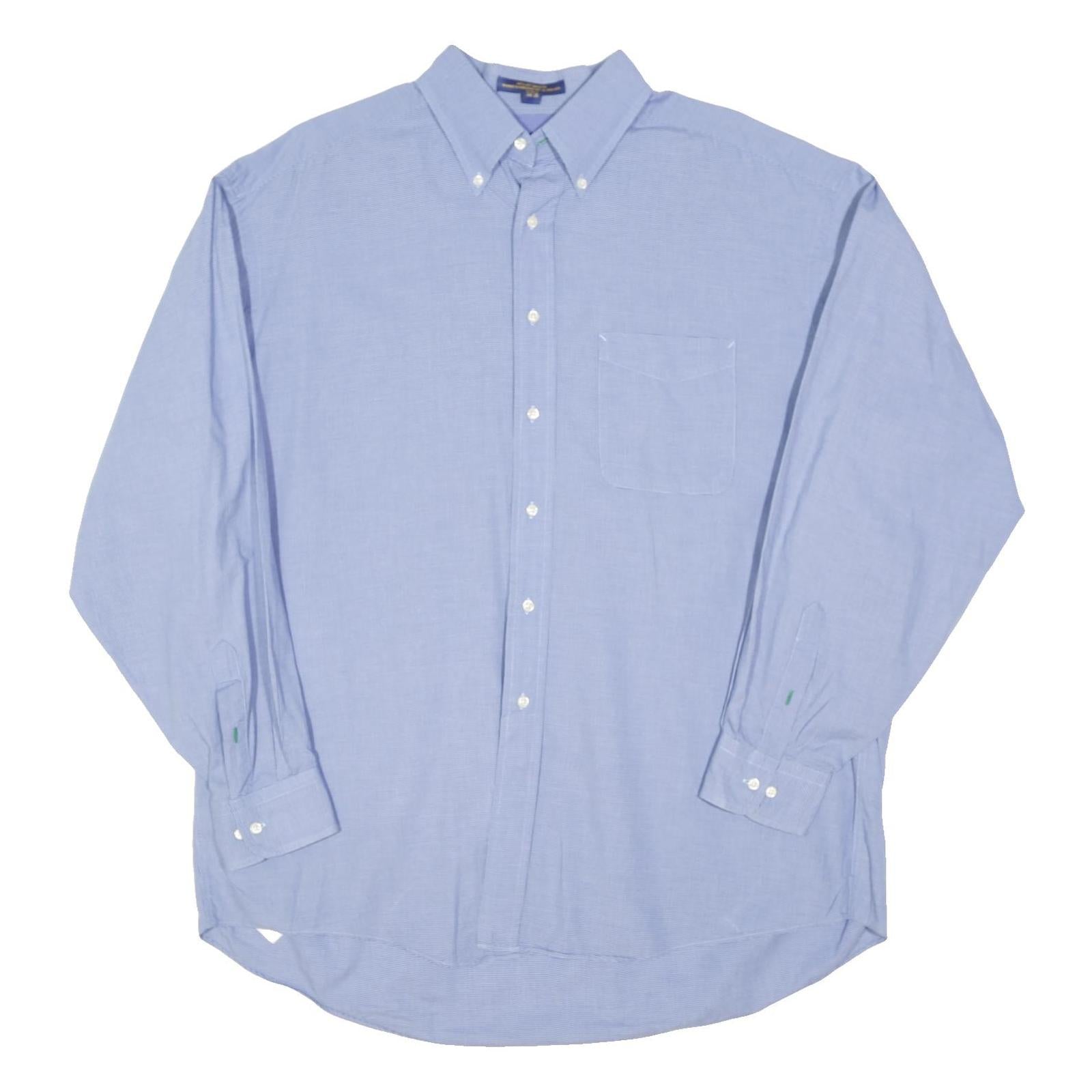 TOMMY HILFIGER Mens Blue Button-Down Shirt L Classic Oxford Cotton Blend