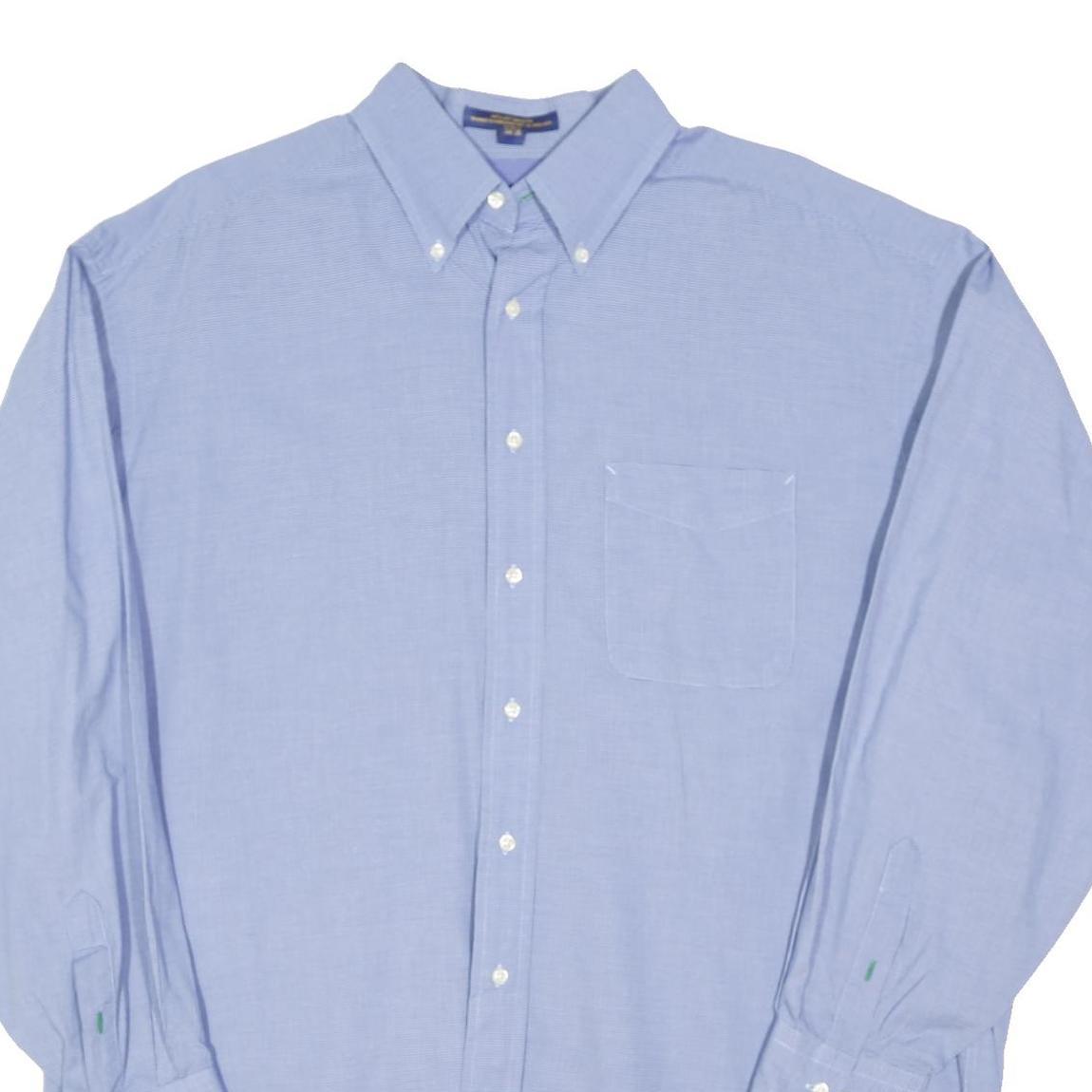 TOMMY HILFIGER Mens Blue Button-Down Shirt L Classic Oxford Cotton Blend