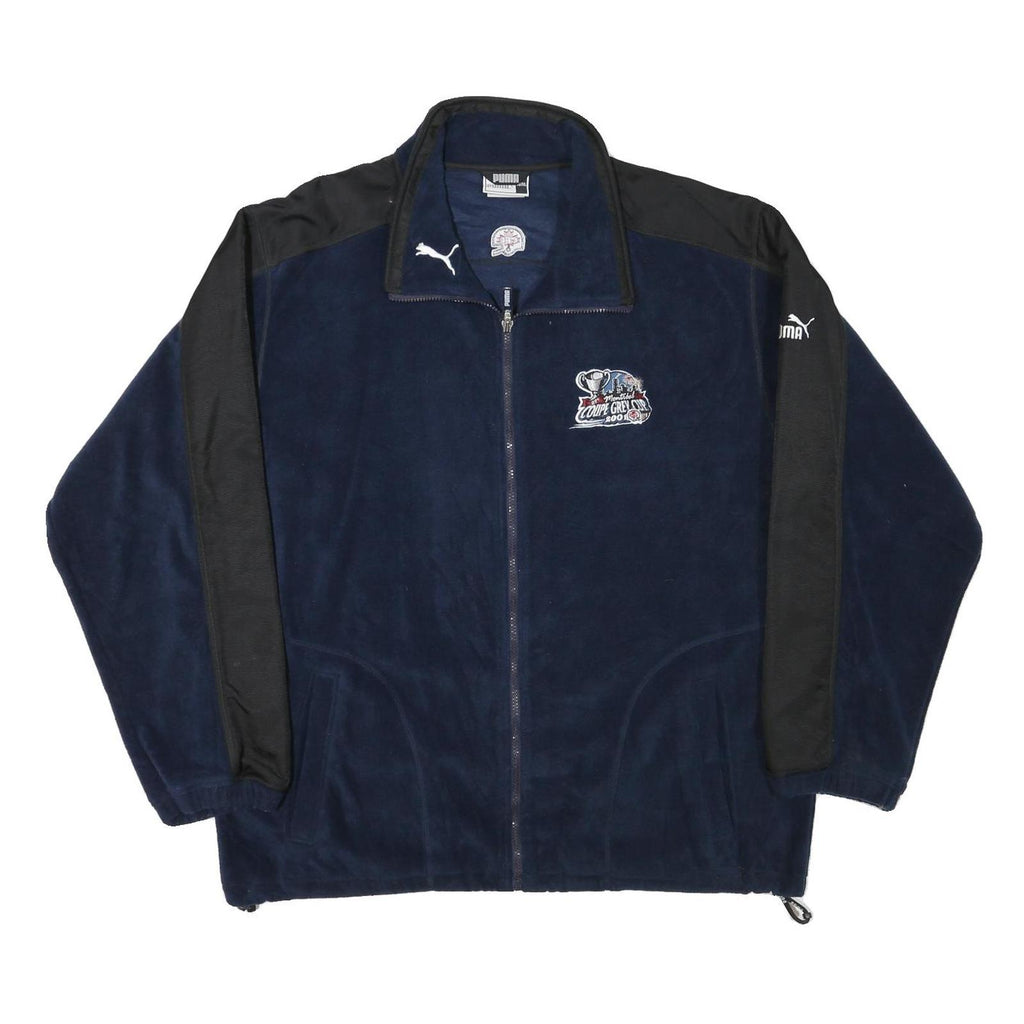 PUMA Mens Blue & Black Vintage Zip Jacket XL Polyester Blend Sportswear Casual