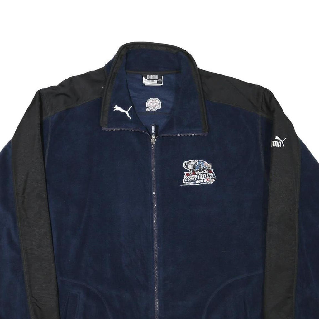 PUMA Mens Blue & Black Vintage Zip Jacket XL Polyester Blend Sportswear Casual