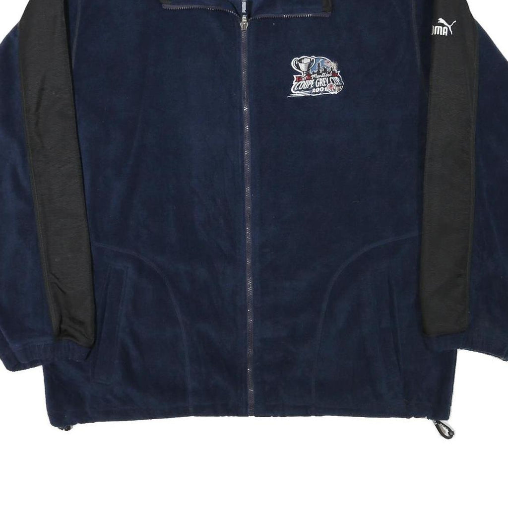 PUMA Mens Blue & Black Vintage Zip Jacket XL Polyester Blend Sportswear Casual