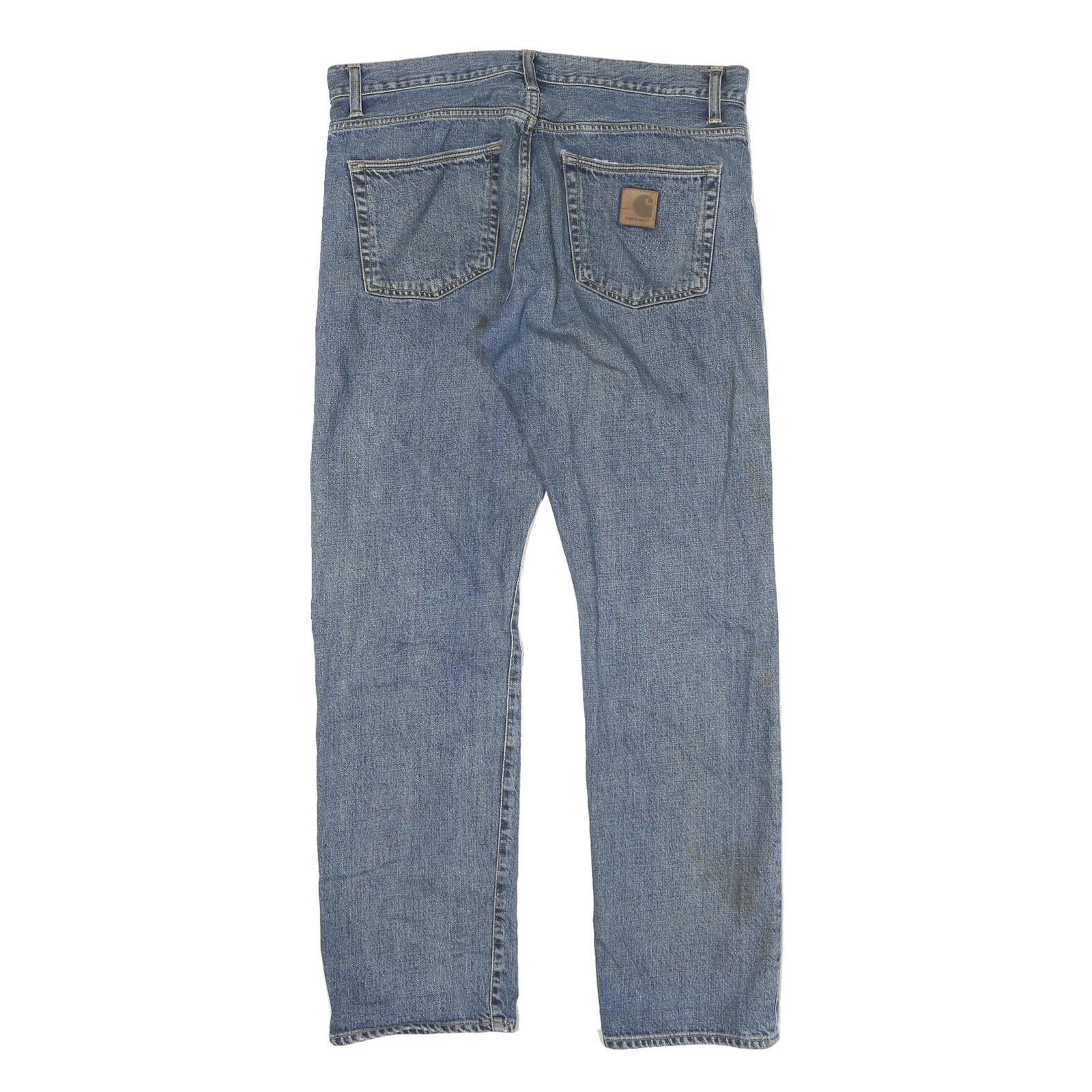 CARHARTT Mens Blue Regular Fit Straight Denim Medium Wash Jeans W34 L32 Classic