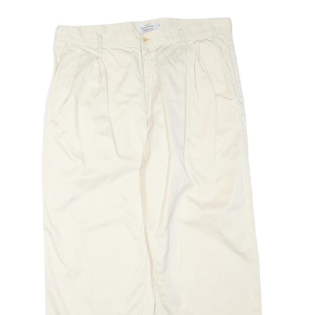 UNITED COLORS OF BENETTON Womens Cotton Blend Cream Regular Fit Straight