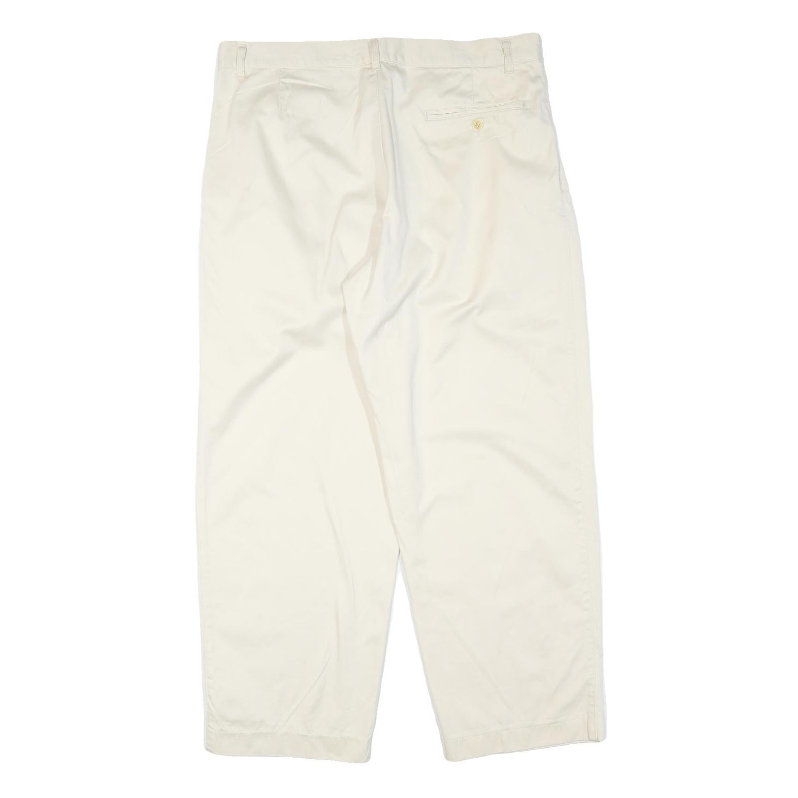 UNITED COLORS OF BENETTON Womens Cotton Blend Cream Regular Fit Straight