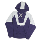 NIKE Womens Purple & White Hooded Zip Jacket M Polyester Colourblock Sportswear