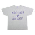 MOUNT UNION Mens Grey & Purple Cross Country Graphic T-Shirt L Short Sleeve Crew