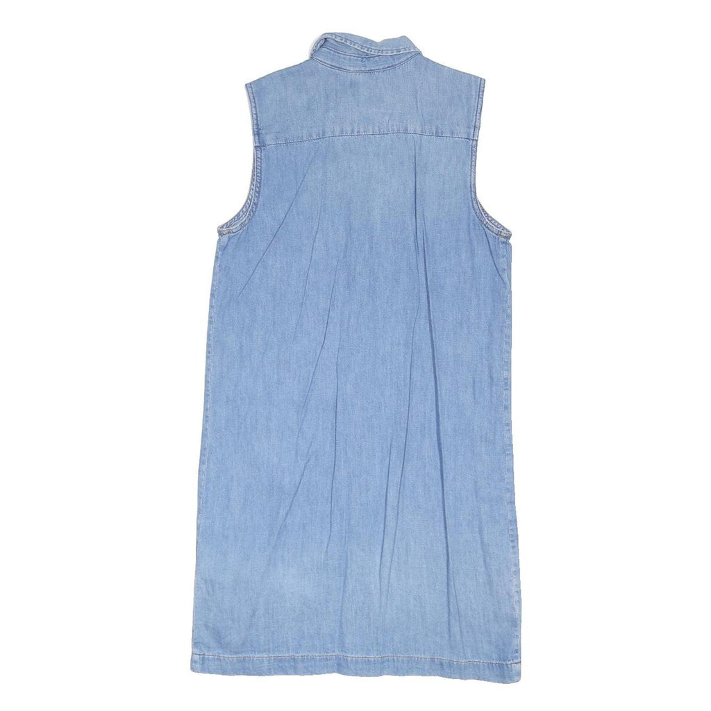 LEVI'S Womens Blue Denim Shirt Dress Cotton Blend Sleeveless Knee Length XS