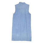 LEVI'S Womens Blue Denim Shirt Dress Cotton Blend Sleeveless Knee Length XS