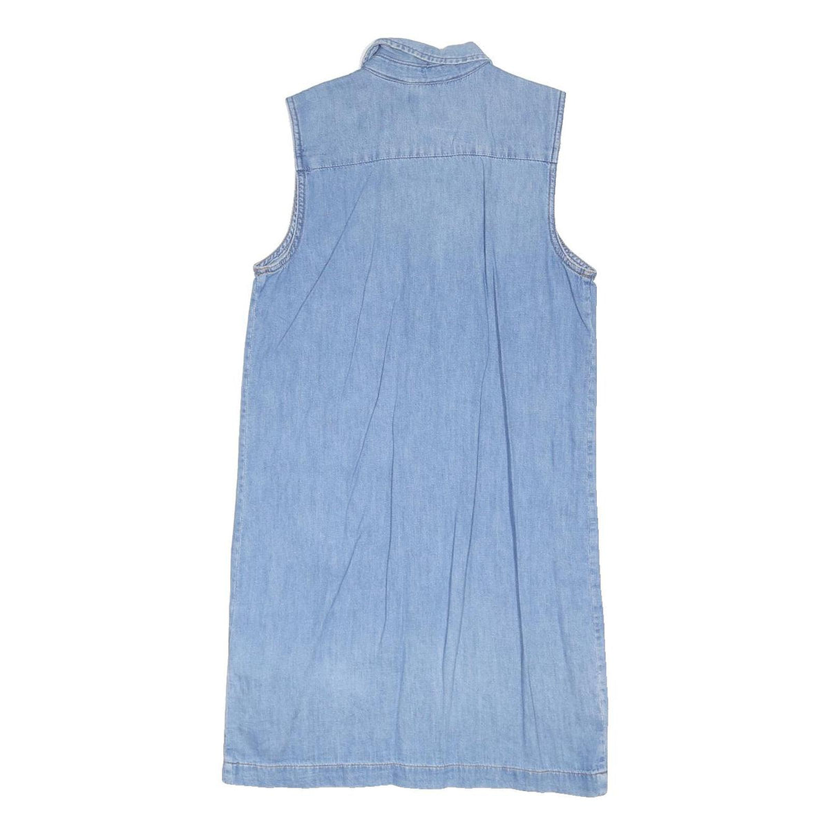LEVI'S Womens Blue Denim Shirt Dress Cotton Blend Sleeveless Knee Length XS