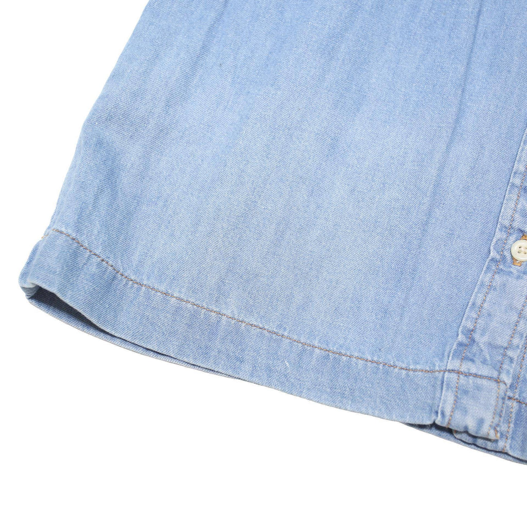 LEVI'S Womens Blue Denim Shirt Dress Cotton Blend Sleeveless Knee Length XS
