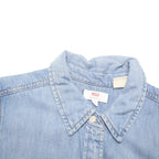 LEVI'S Womens Blue Denim Shirt Dress Cotton Blend Sleeveless Knee Length XS