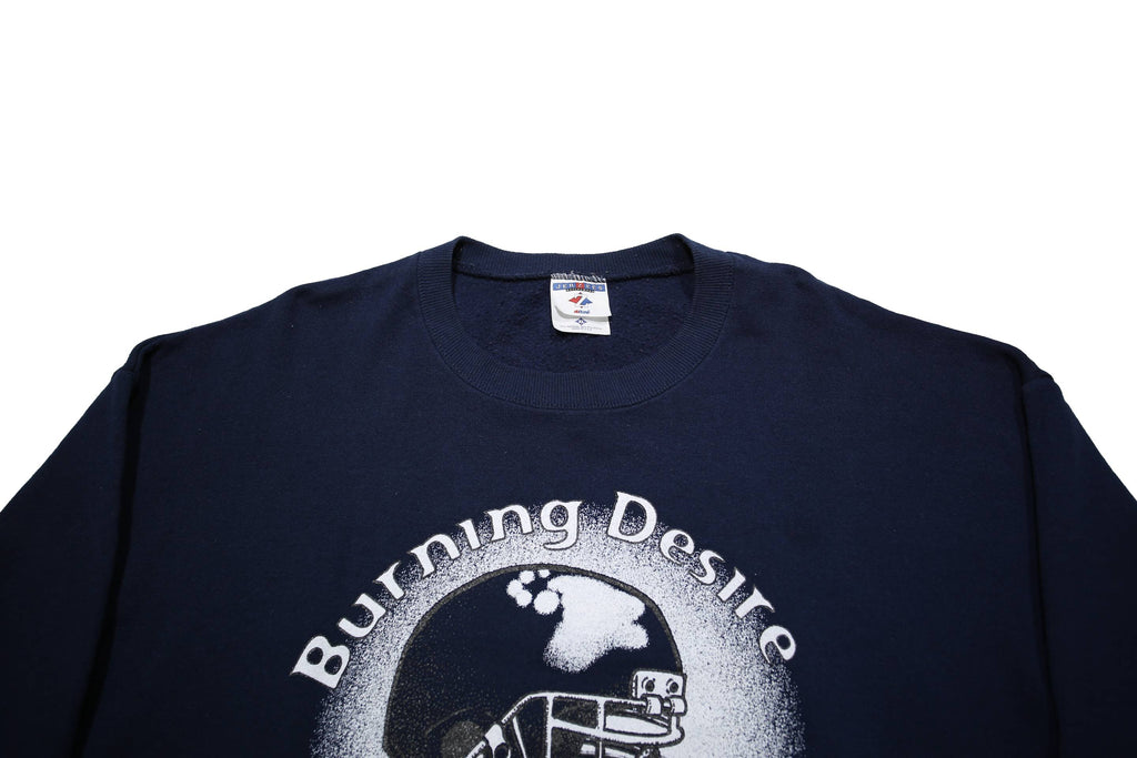 JERZEES Mens Navy Blue Crew Neck XL Burning Desire Graphic Sweatshirt