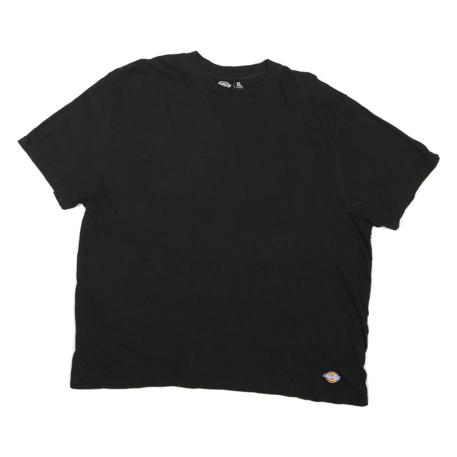 DICKIES Womens Black Crew Neck T-Shirt XL Cotton Blend Plain Short Sleeve