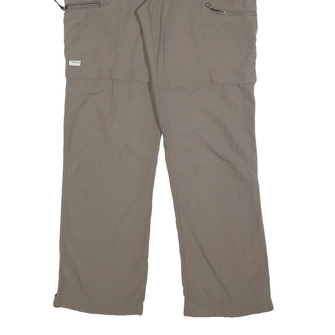 BRUGI Mens Regular Fit Beige Zip Trousers W30 L32 Casual Outdoor Lightweight