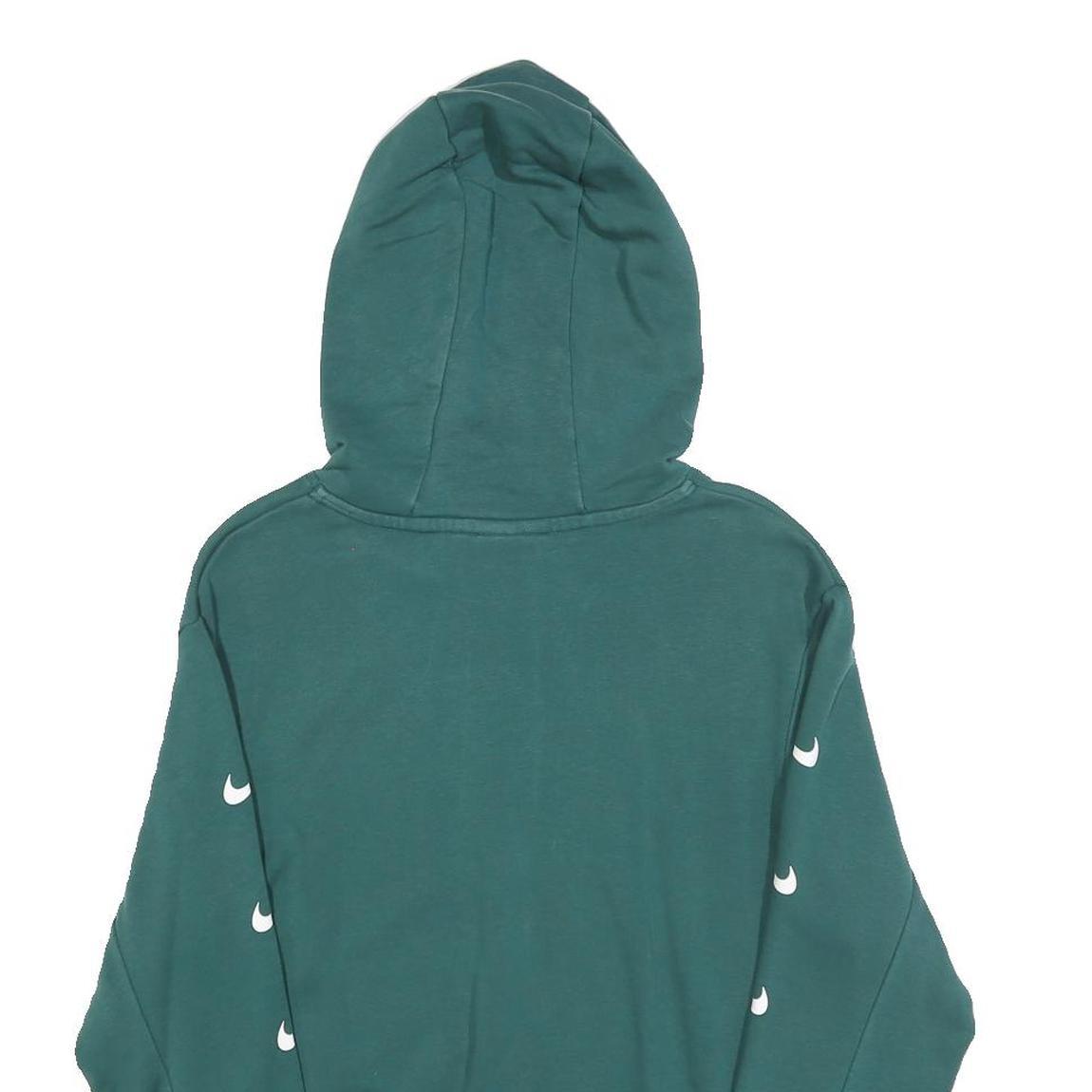 NIKE Womens Teal Hoodie S Cotton Blend Pullover Sweatshirt Nike Swoosh Logo