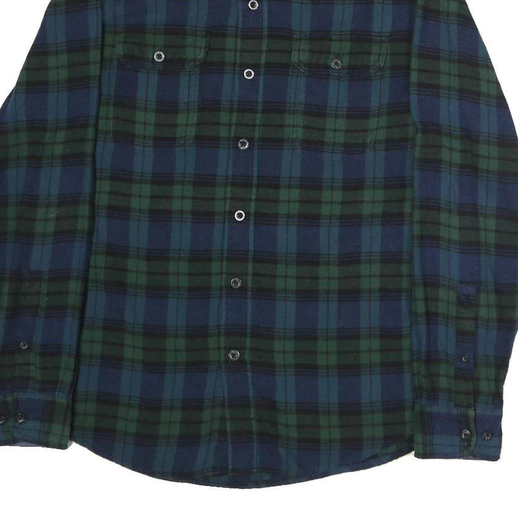 WOOLRICH Mens Blue & Green Check Shirt M Cotton Casual Classic Button Collar