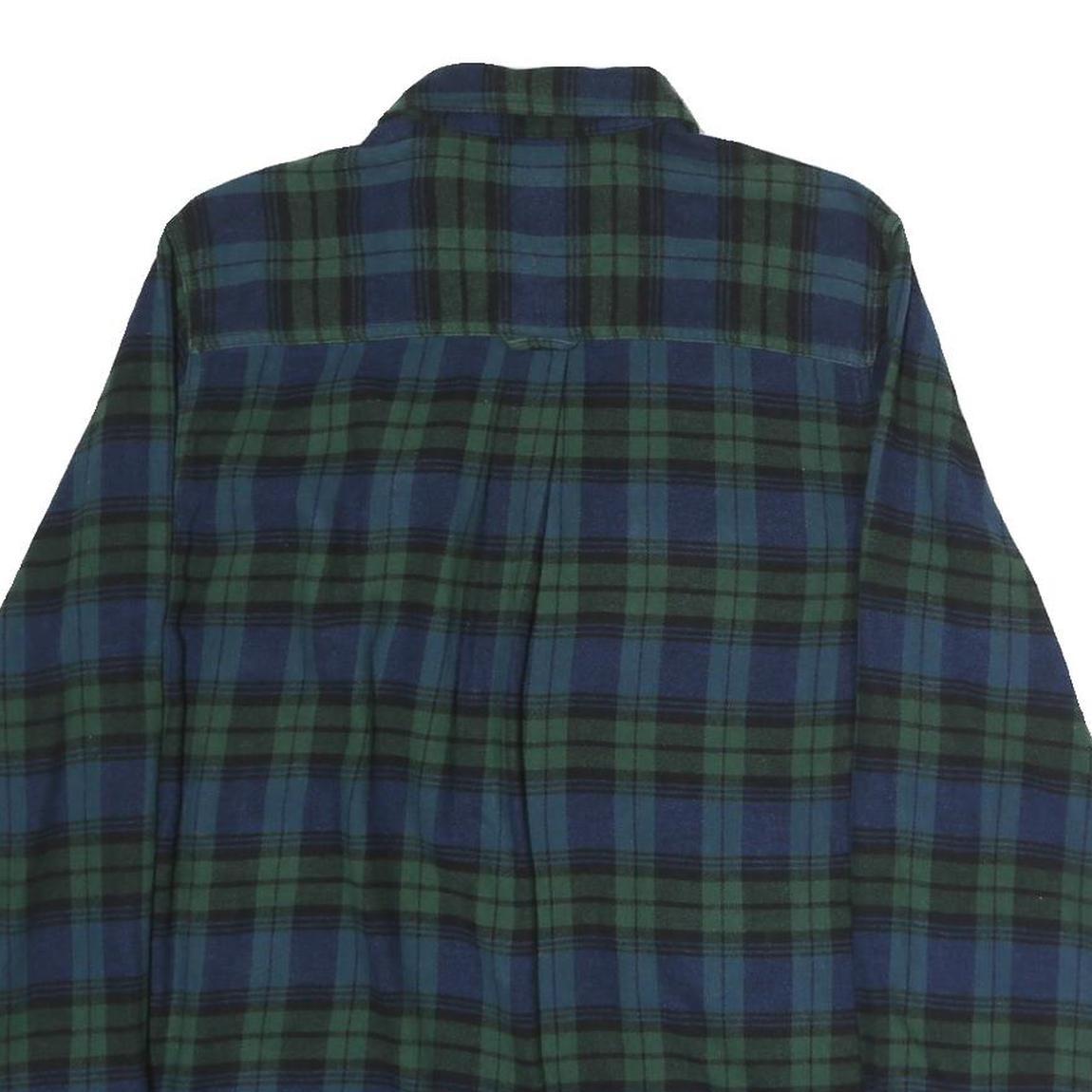 WOOLRICH Mens Blue & Green Check Shirt M Cotton Casual Classic Button Collar