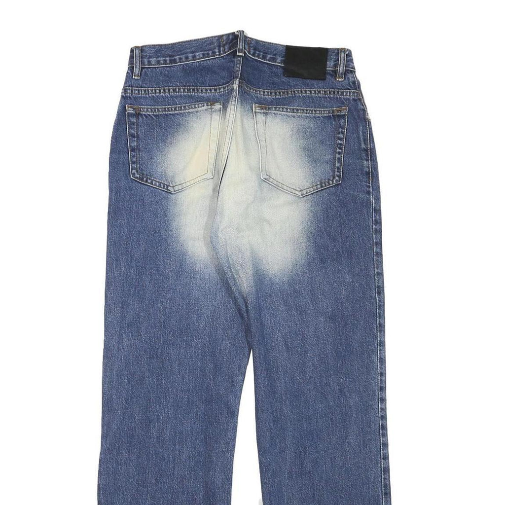 REJECT Mens Regular Fit Straight Leg Denim Medium Blue Wash Jeans W30 L30 Cotton