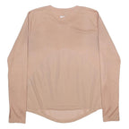 NIKE Mens Beige Running T-Shirt M Long Sleeve Crew Neck Lightweight Athletic