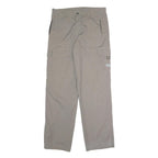 YUNHAI Mens Cotton Blend Beige Relaxed Cargo Trousers W32 L31 Casual Utility Zip