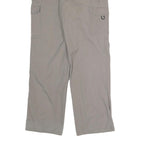 YUNHAI Mens Cotton Blend Beige Relaxed Cargo Trousers W32 L31 Casual Utility Zip