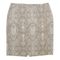 CALVIN KLEIN Womens Beige Woven Mini Skirt L Stylish Pattern Straight Fit