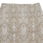 CALVIN KLEIN Womens Beige Woven Mini Skirt L Stylish Pattern Straight Fit