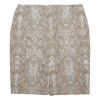 CALVIN KLEIN Womens Beige Woven Mini Skirt L Stylish Pattern Straight Fit