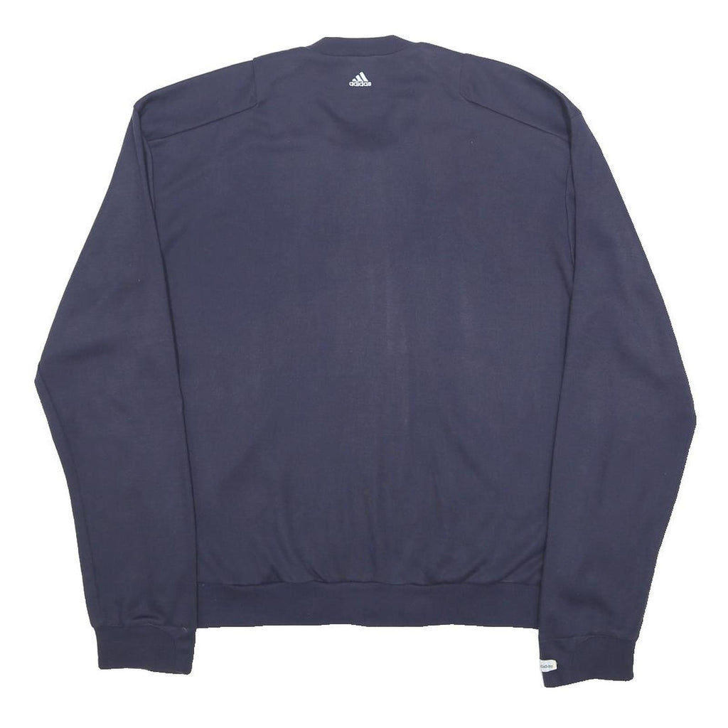 ADIDAS Mens Navy Blue Zip Jacket Acrylic XL Plain Sportswear Casual Track Top