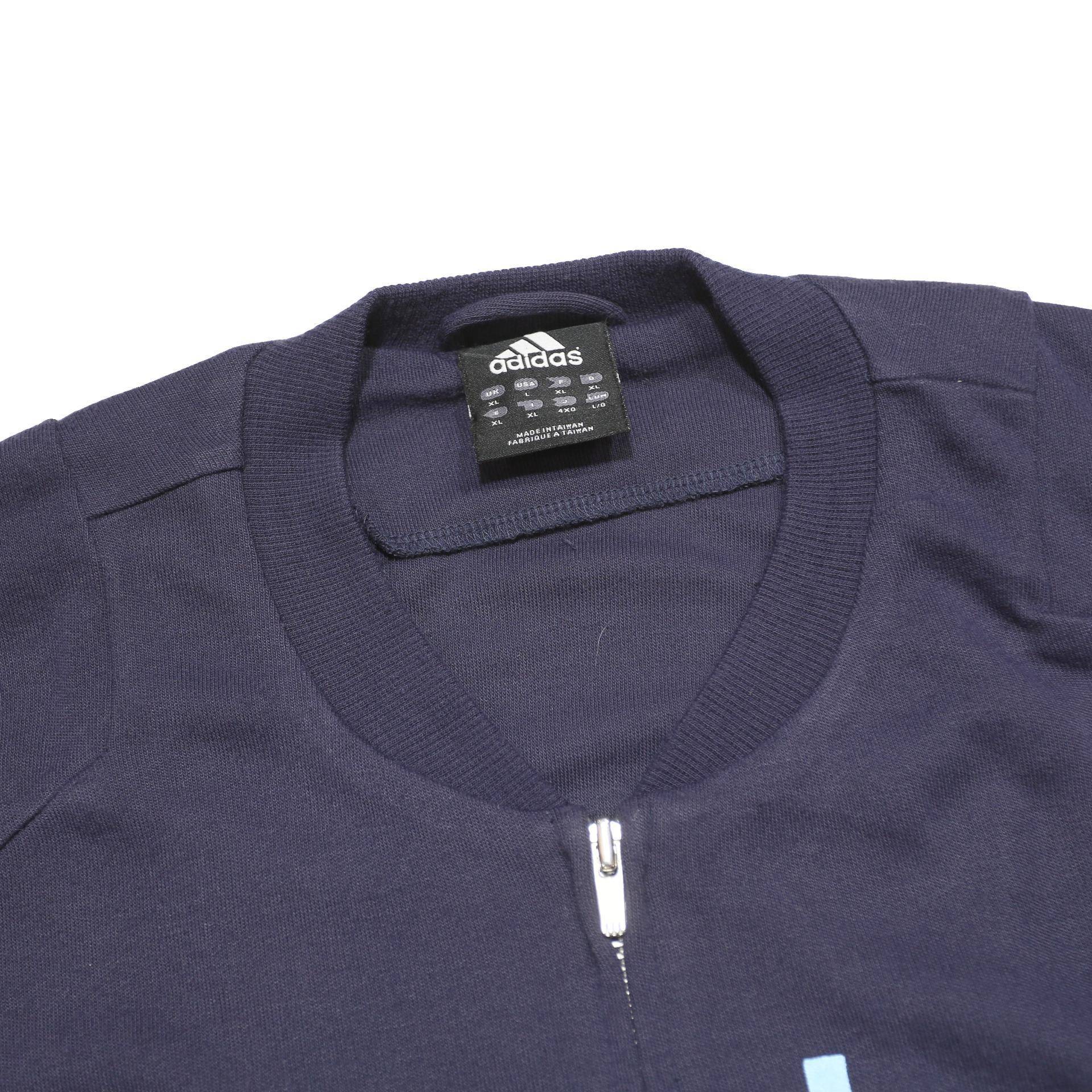ADIDAS Mens Navy Blue Zip Jacket Acrylic XL Plain Sportswear Casual Track Top