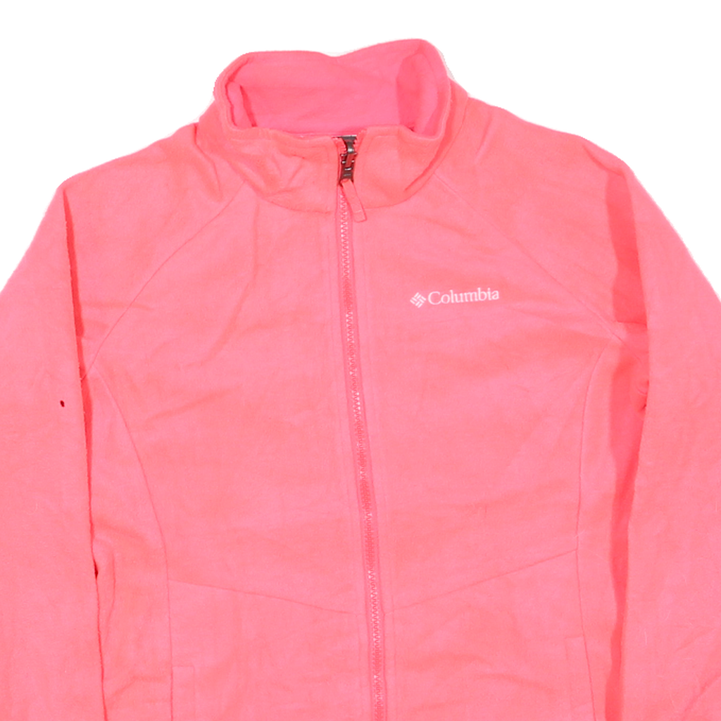 COLUMBIA Womens Pink Jacket L Polyester Blend Fleece Zip Outdoor Casual Warm