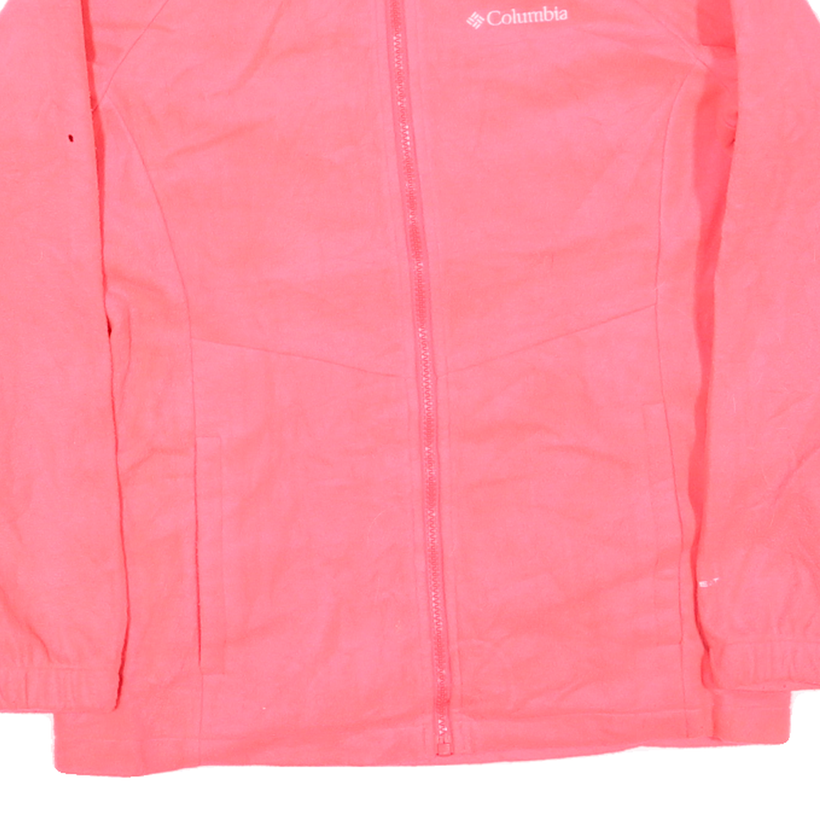 COLUMBIA Womens Pink Jacket L Polyester Blend Fleece Zip Outdoor Casual Warm