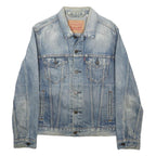LEVI'S Mens Blue Denim Jacket S Cotton Button Plain Classic Casual Stylish