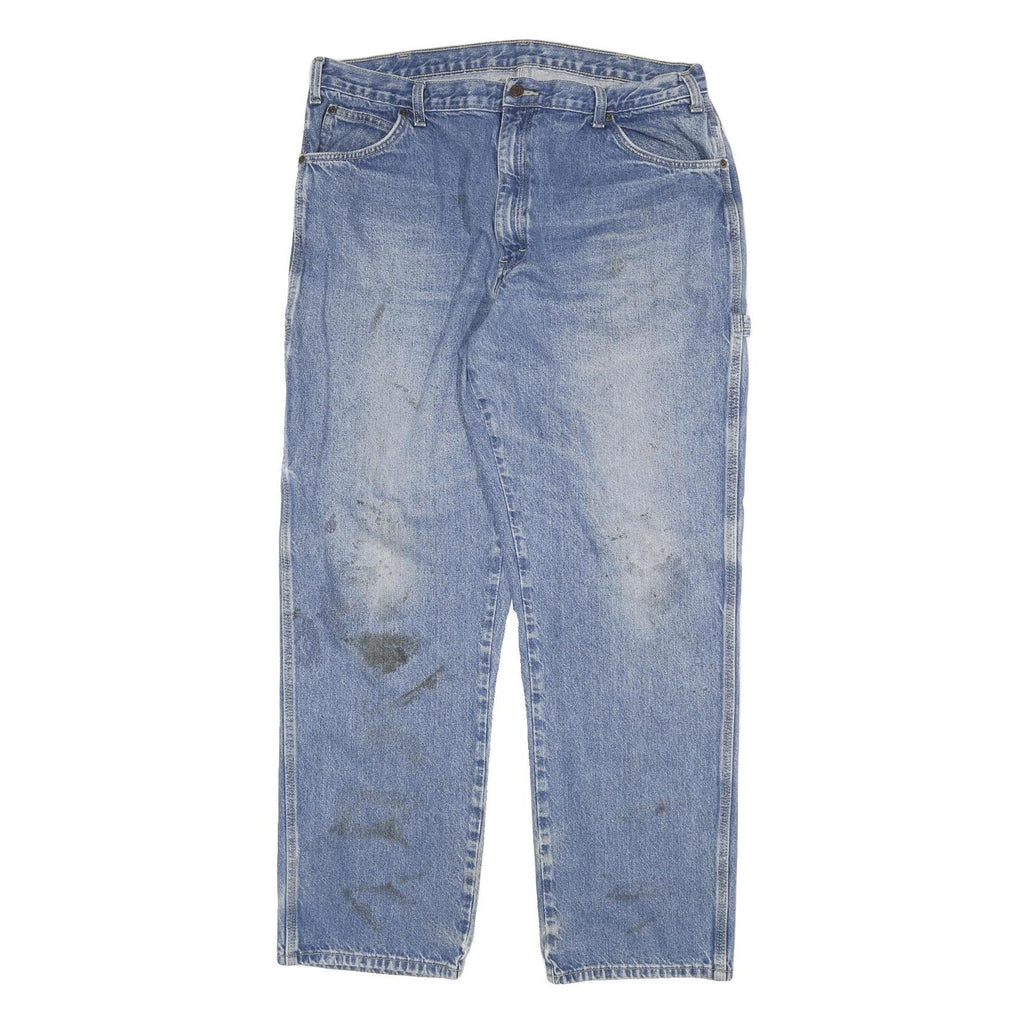 DICKIES Mens Jeans Blue Relaxed Straight Denim Medium W40 L32 Workwear Zip