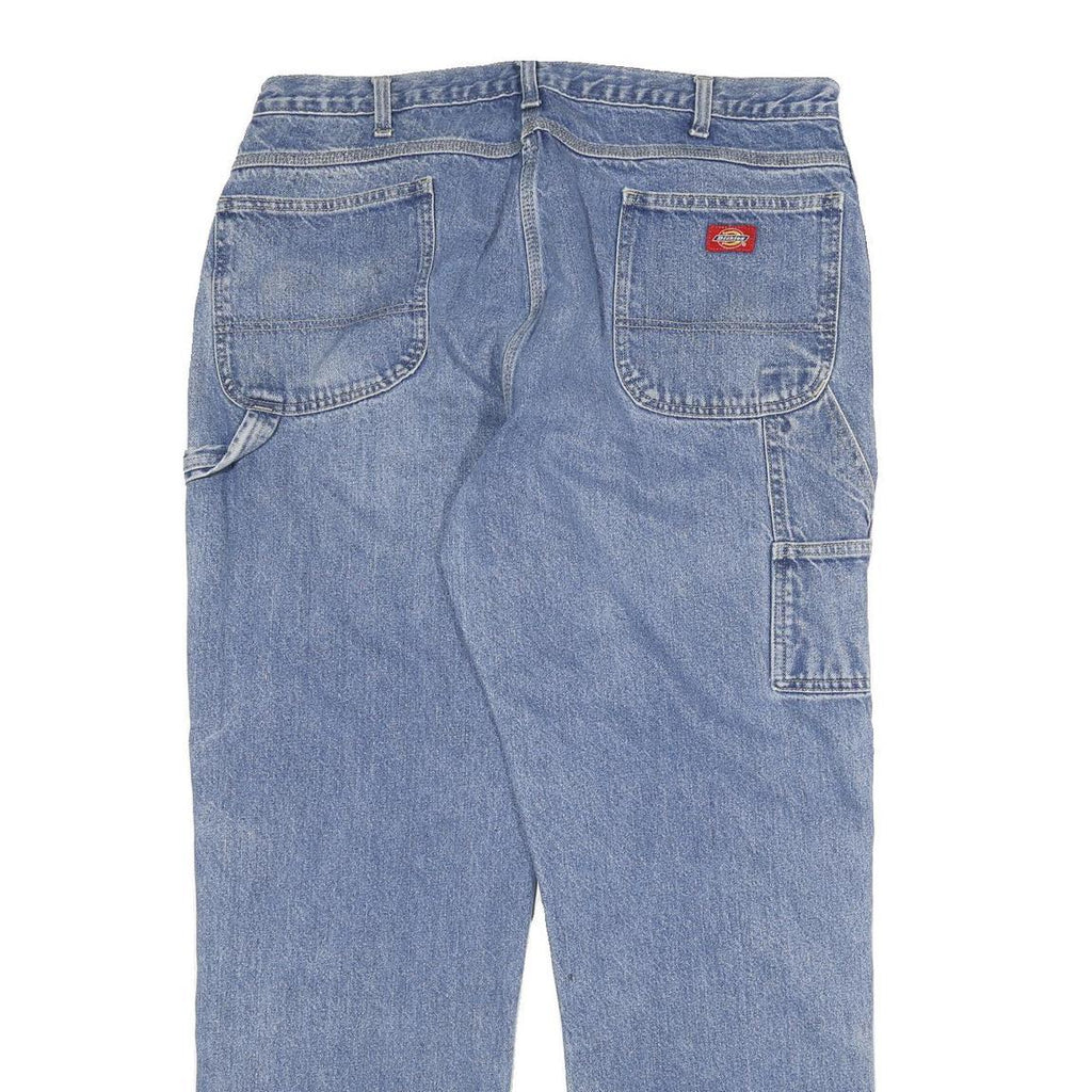 DICKIES Mens Jeans Blue Relaxed Straight Denim Medium W40 L32 Workwear Zip