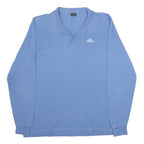 KAPPA Mens Blue Long Sleeve Plain S Cotton Polo Shirt Classic Fit Casual