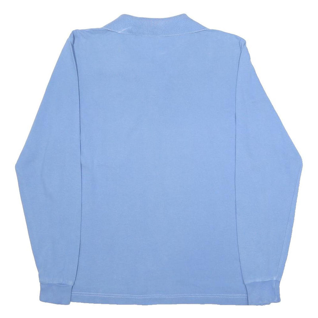 KAPPA Mens Blue Long Sleeve Plain S Cotton Polo Shirt Classic Fit Casual